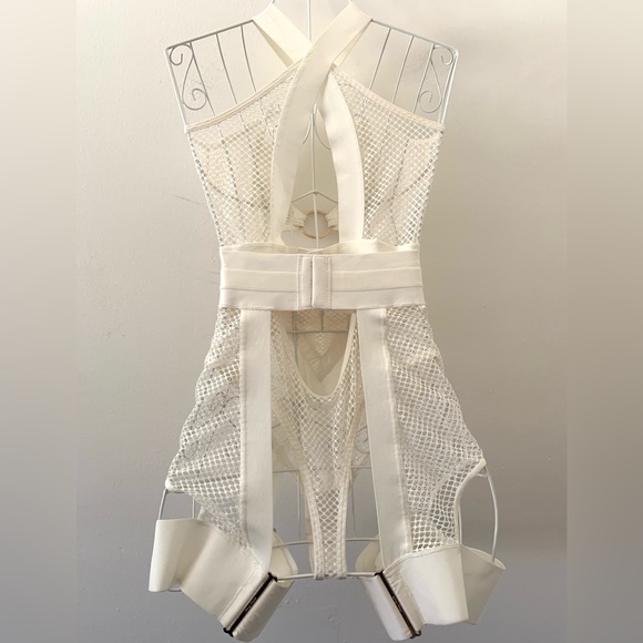 Honey Birdette AXL IVORY Bodysuit + Suspenders Set - Picture 4 of 16